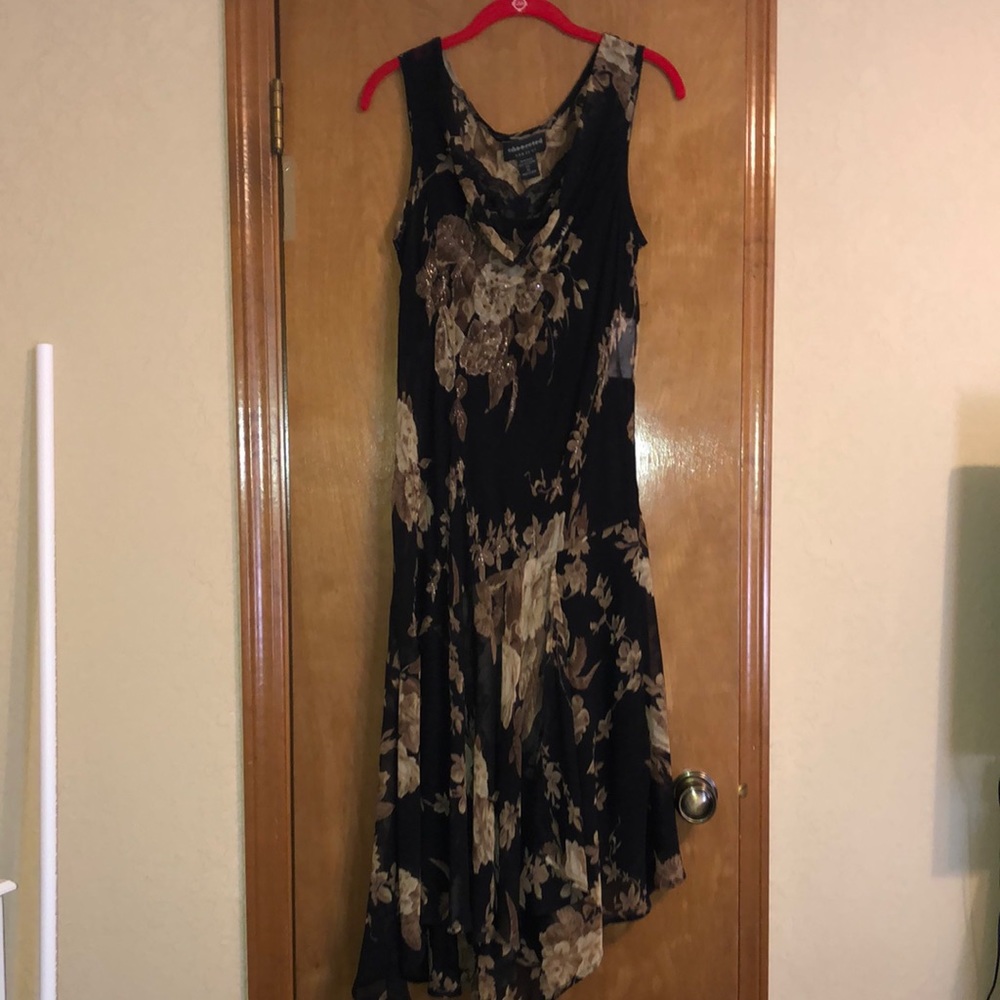 Connected Apparel Black, Brown, and Gold Dress